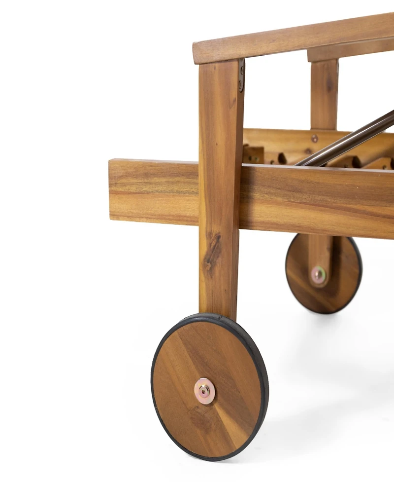 Streamdale Acacia Wood Chaise Lounge with Adjustable Cushions