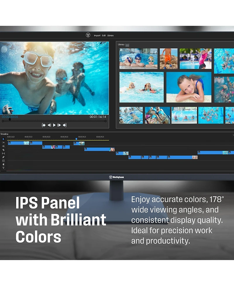 Westinghouse 27 Inch Computer Monitor, 100Hz, 1080p Full Hd Ips Display, Adaptive Sync, Blue Light Protection, Home Office Pc Monitor with Built-in Sp