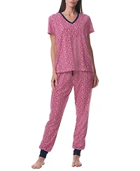 Tommy Hilfiger Women's Printed Short-Sleeve Tee & Jogger Set