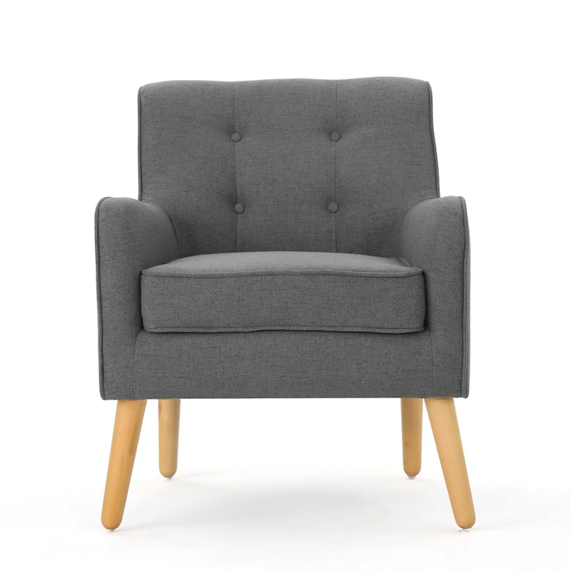 Streamdale Furniture Mid-Century Modern Tufted Arm Chair With Retro Legs