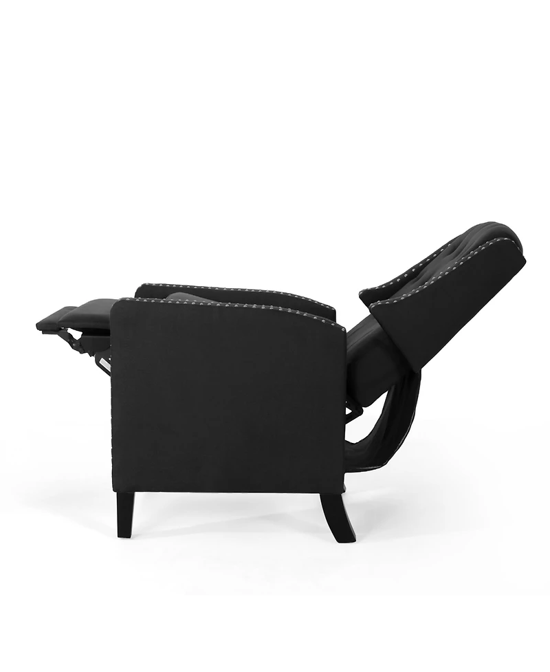 Simplie Fun Classic Dark Grey Fabric Push Back Chair