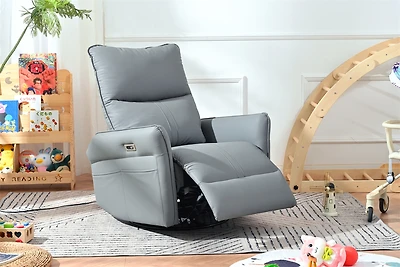 Simplie Fun Power Swivel Rocker Recliner Chair for Adults, 270 Swivel Rocking Recliner Chair, Electric Small Recliners for Small Spaces, Single Sofa R