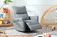 Simplie Fun Power Swivel Rocker Recliner Chair for Adults, 270 Swivel Rocking Recliner Chair, Electric Small Recliners for Small Spaces, Single Sofa R