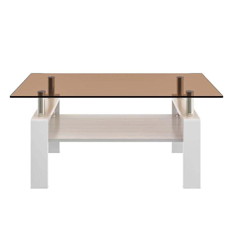 Streamdale Modern Brown Glass Coffee Table