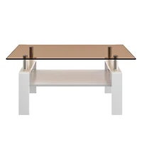 Streamdale Modern Brown Glass Coffee Table