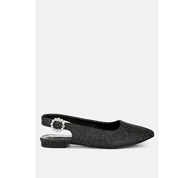 Giora Glitter Slingback Flat Womens Sandals Women
