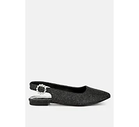 Giora Glitter Slingback Flat Womens Sandals Women