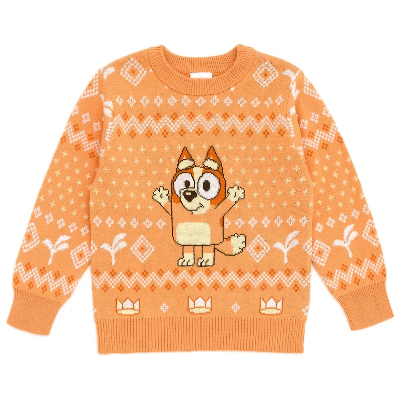 Bluey Girls Bingo Chilli Mom Bandit Dad Christmas Long Sleeve Sweater to