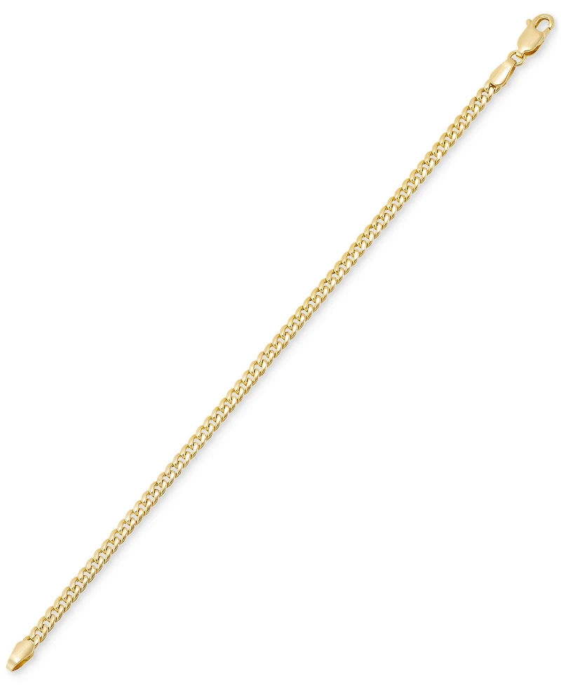 Italian Gold Polished Miami Cuban Chain Link Bracelet in 14k Gold