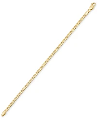 Italian Gold Polished Miami Cuban Chain Link Bracelet in 14k Gold