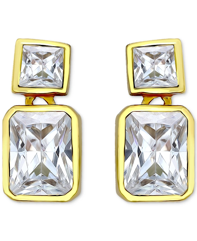 Giani Bernini Cubic Zirconia Octagon & Square Drop Earrings 18k Gold-Plated Sterling Silver, Created for Macy's