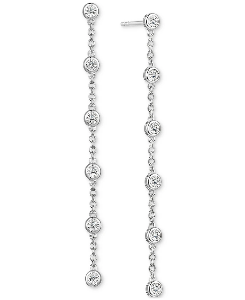 3-Pc. Set Diamond Station Collar Necklace, Bracelet & Linear Drop Earrings (1/5 ct. t.w.) in Sterling Silver