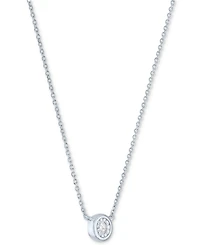 Diamond Bezel 18" Pendant Necklace (1/20 ct. t.w.) 10k White or Yellow Gold