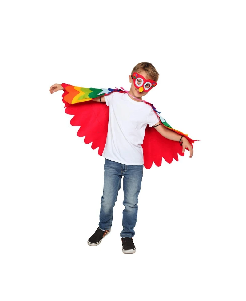 Dress Up America Colorful Parrot Cape & Mask Costume Set - Kids Boys Girls