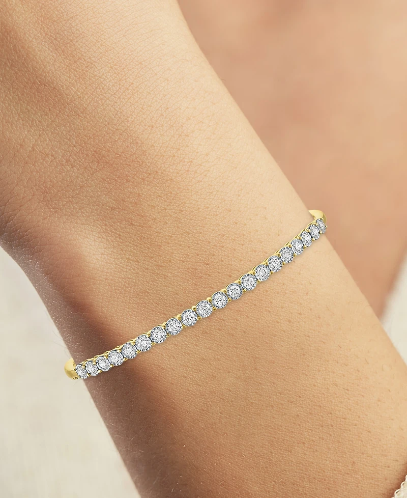 Forever Grown Diamonds Lab-Grown Diamond Prong Bangle Bracelet (1 ct. t.w.) Sterling Silver or 14k Gold-Plated