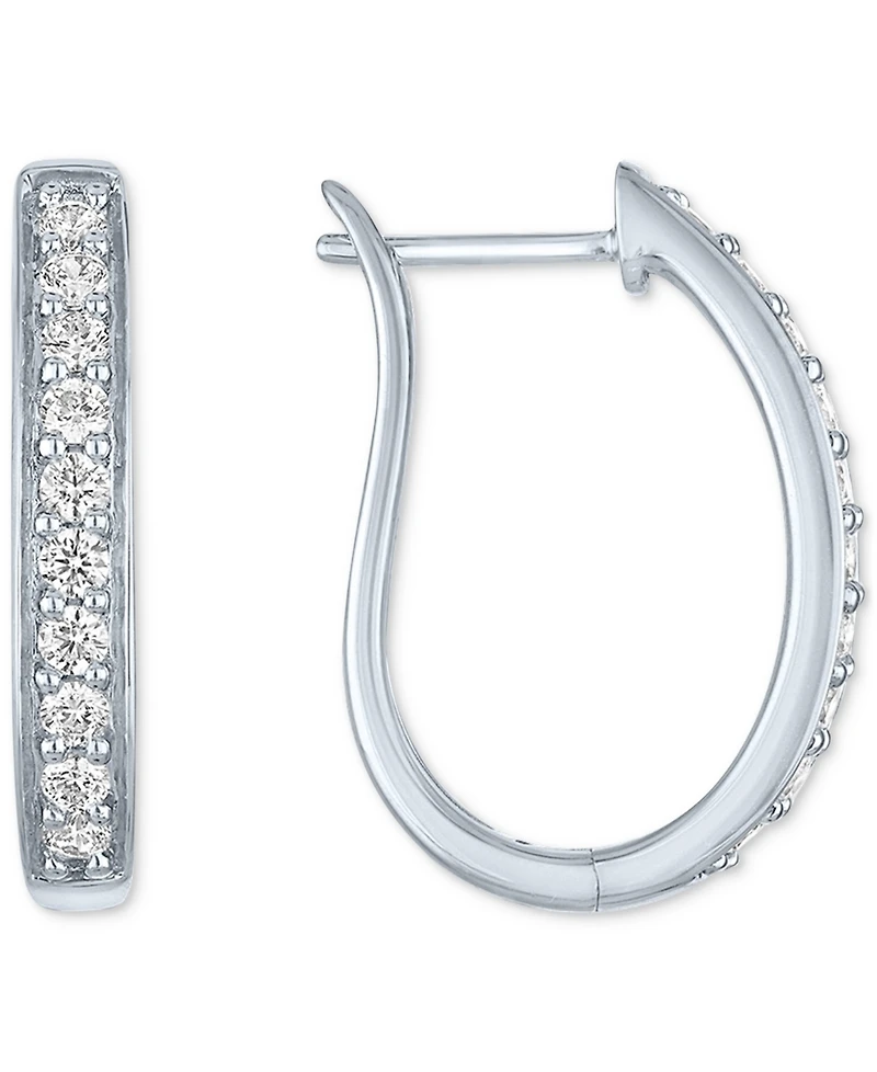 Forever Grown Diamonds Lab-Grown Diamond Hoop Earrings (1/2 ct. t.w.) in Sterling Silver or 14k Gold-Plated Sterling Silver