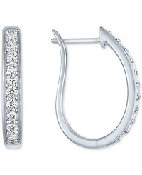 Forever Grown Diamonds Lab-Grown Diamond Hoop Earrings (1/2 ct. t.w.) in Sterling Silver or 14k Gold-Plated Sterling Silver