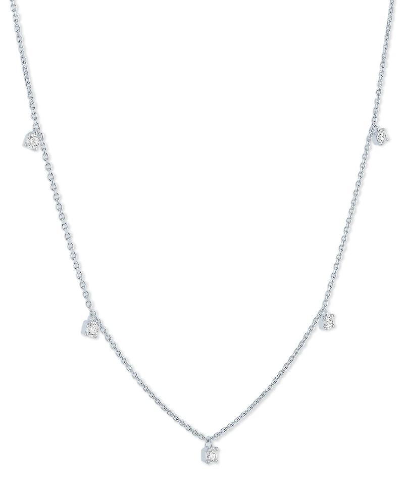 Forever Grown Diamonds Lab-Grown Diamond 5 Drop Necklace (1/4 ct. t.w.) in Sterling Silver or 14k Gold-Plated Sterling Silver