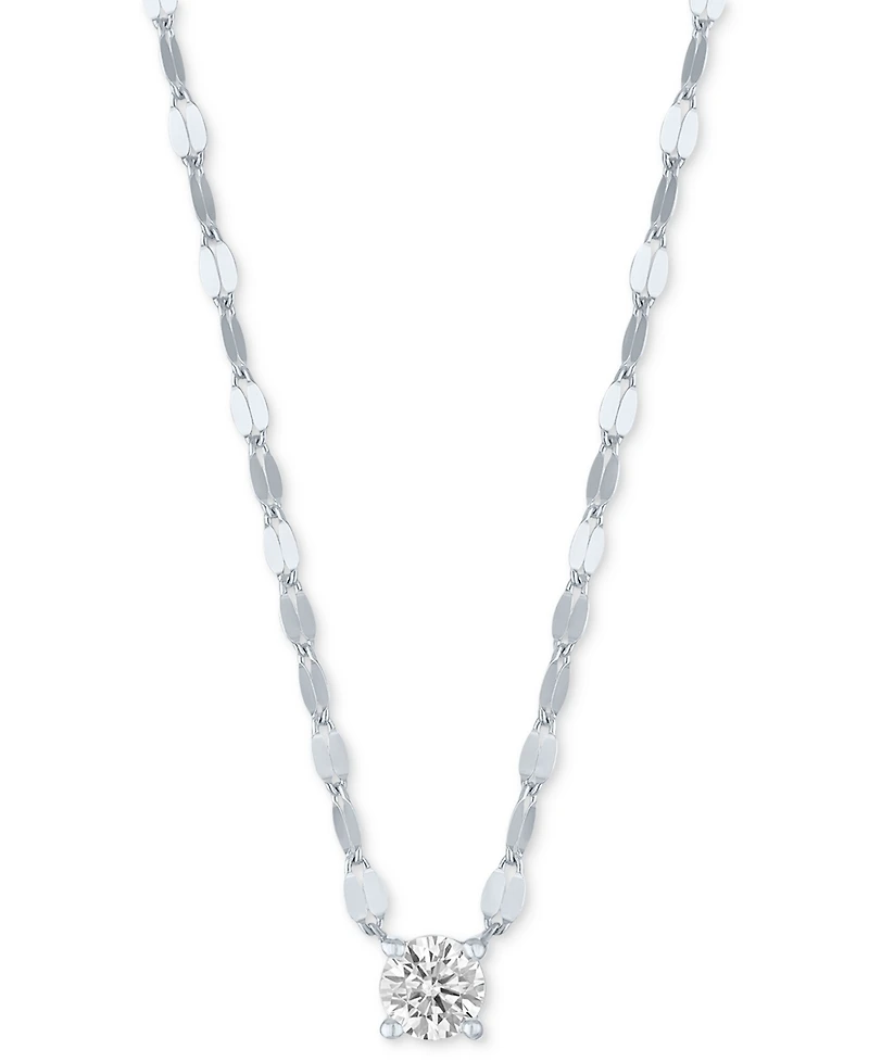 Forever Grown Diamonds Lab-Grown Diamond Necklace (1/4 ct. t.w.) in Sterling Silver or 14k Gold-Plated Sterling Silver, 16" + 2" extender