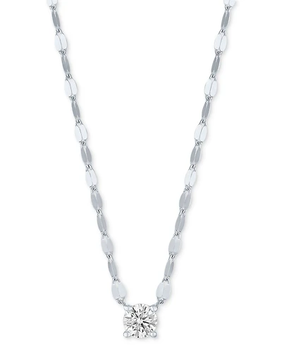 Forever Grown Diamonds Lab-Grown Diamond Necklace (1/4 ct. t.w.) in Sterling Silver or 14k Gold-Plated Sterling Silver, 16" + 2" extender