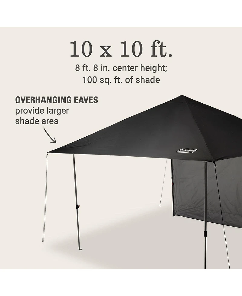 Coleman Black Oasis Lite 10 x 10 Canopy with Sun Wall