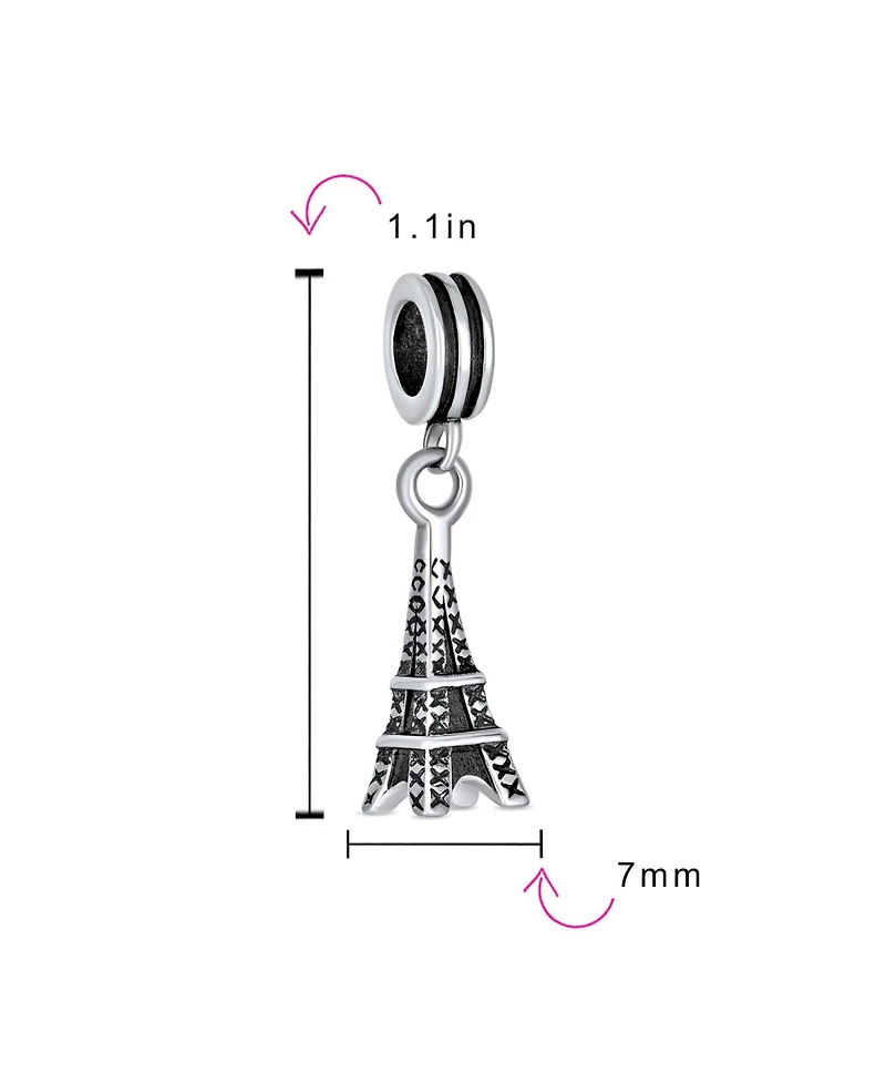 Bling Jewelry Paris Eiffel Tower Landmark Dangle Charm Bead .925 Sterling Silver