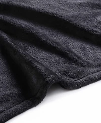 City Scene Solid Faux Fur Black Throw Blanket-50X60