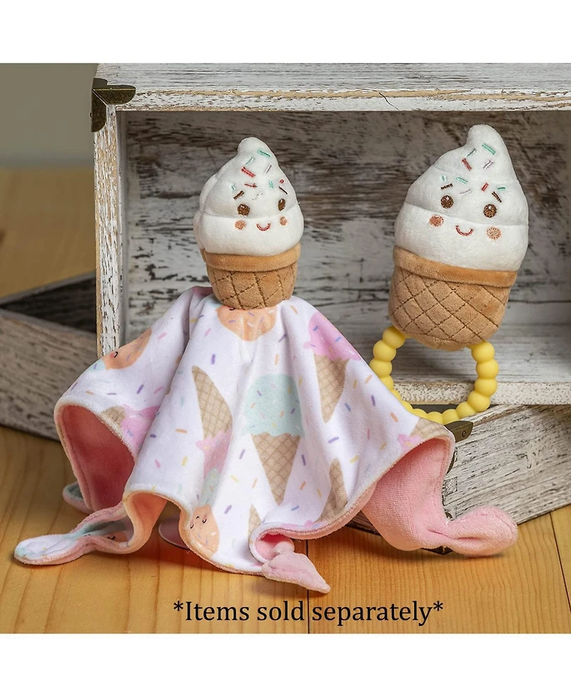 Mary Meyer Sweet Soothie Soft Baby Rattle with Teether Ring, Ice Cream