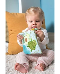 Mary Meyer Crinkle Teether Toy with Baby Paper and Squeaker, Yummy Avocado