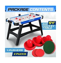 SereneLife 54" Air Hockey Table with Digital Led Scoreboard and 12V Fan Motor