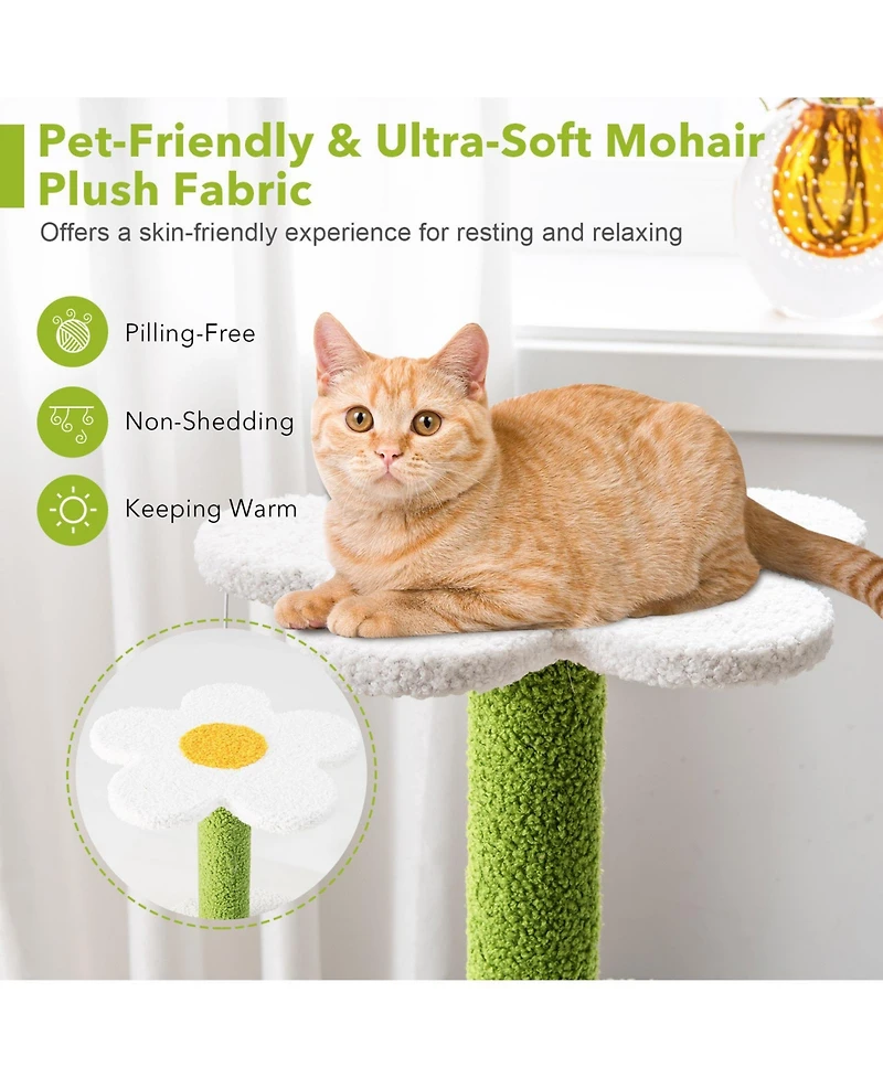 34.5 Inch 4-Tier Cute Cat Tree with Jingling Balls and Condo