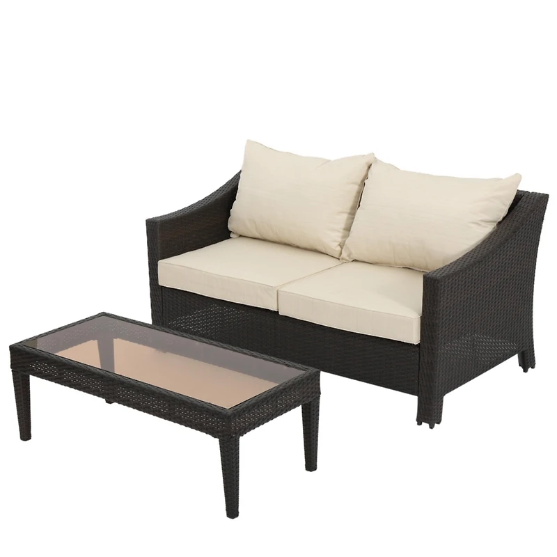 Simplie Fun Loveseat And Table Set