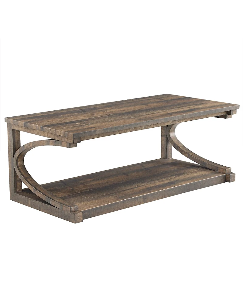 Streamdale Modern Solid Wood Coffee Table with Storage