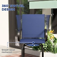 Outdoor Bar Stools with Armrests, Set of 2 360 Swivel Bar Height Patio Chairs with High-Density Mesh Fabric, Steel Frame Dining Chairs for Balcony, Po