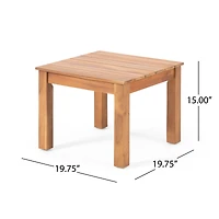 Streamdale Furniture Acacia Wood Slat-Top Side Table: Minimalist Elegance For Outdoor Spaces
