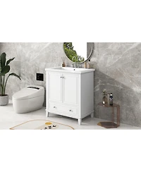 Streamdale 30" White Bathroom Vanity Set with Sink and Storage