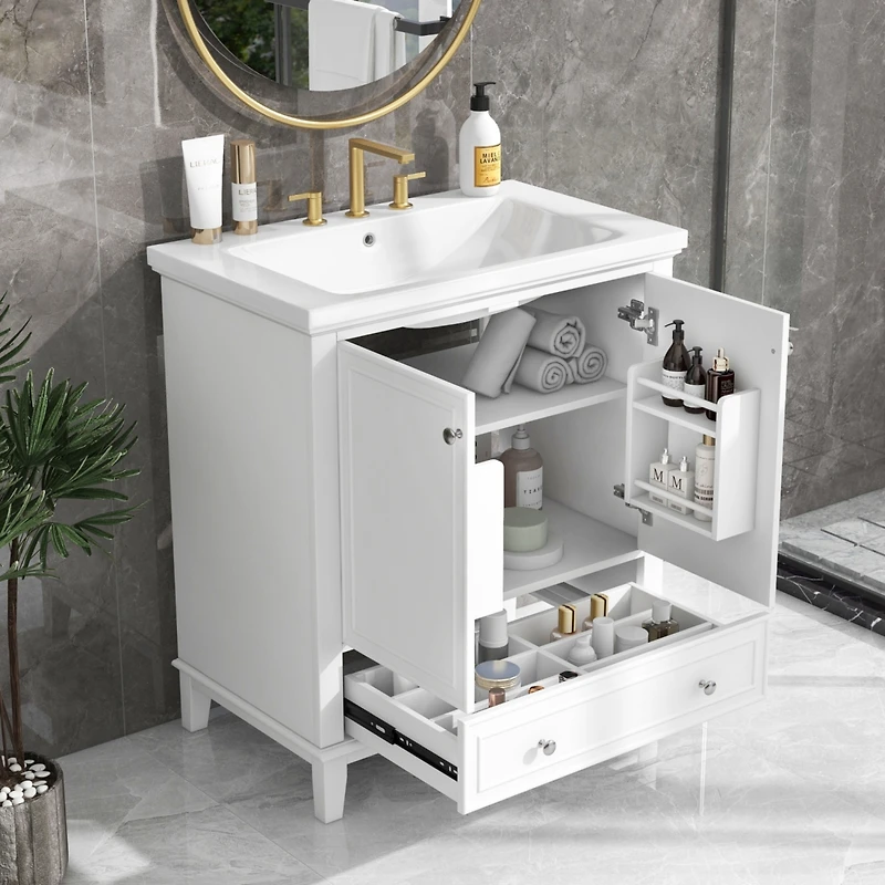 Streamdale 30" White Bathroom Vanity Set with Sink and Storage