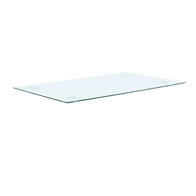 Simplie Fun Elegant Rectangular Glass Table: Modern Minimalism, Easy Assembly