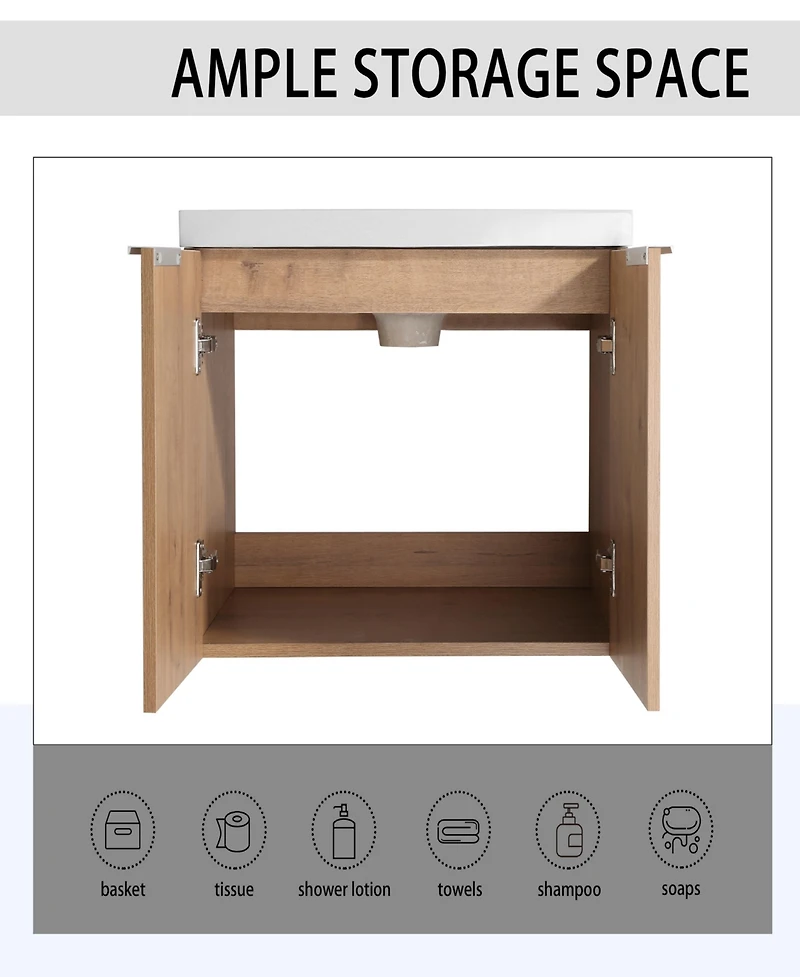 Streamdale 24" Bathroom Vanity with Sink & Side Cabinet