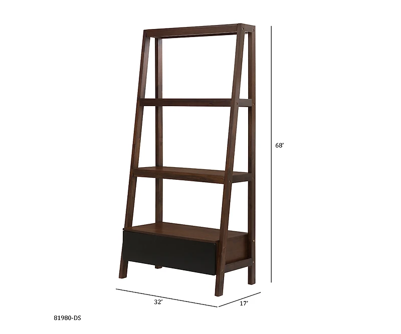 Streamdale Furniture 32x17x68" Ladder Shelf, Ladder Style Display Shelf