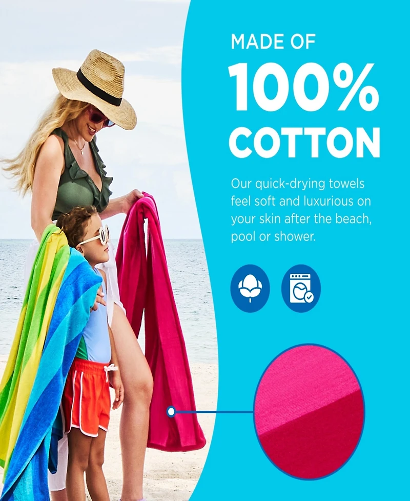 Ben Kaufman 100% Cotton Velour Towels - Oversized Luxury Beach Towels - Absorbent & Fast Drying Beach Essential