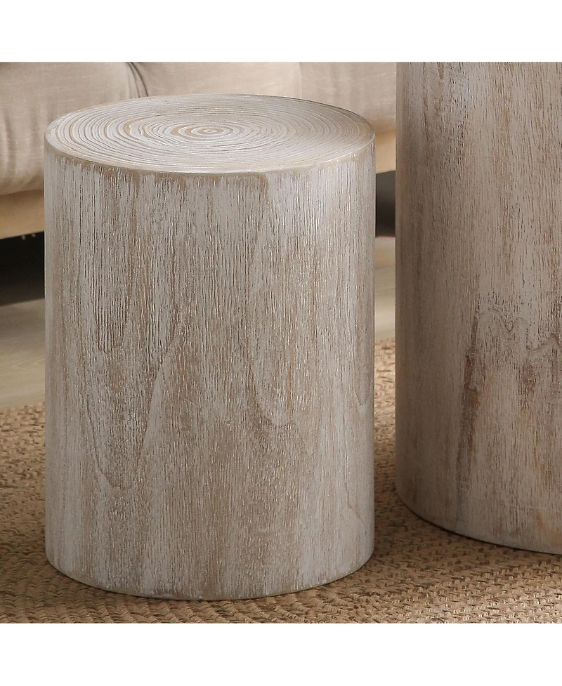 Streamdale Furniture Set of 3 Whitewash Wood Coffee Table with clear and visible tree rings