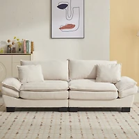 Streamdale Furniture Corduroy Sofa Sleeper Couch Loveseat Sofa with Pillows Comfy Upholstered Deep Seat Sofa for Bedroom, Living Room, Apartment, Offi