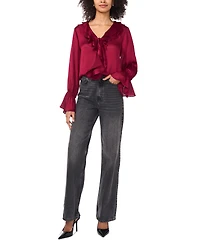 Vince Camuto Women's Ruffled V-Neck Bell-Sleeve Blouse