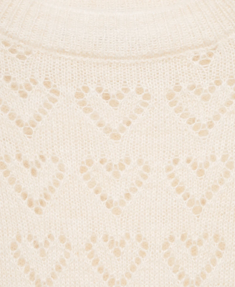 Mango Women's Openwork Heart Details Sweater