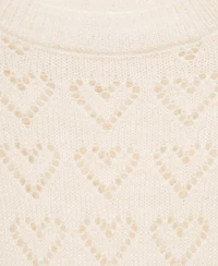 Mango Women's Openwork Heart Details Sweater