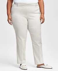 Jm Collection Plus & Petite Plus Size Tummy Control Pull-On Slim-Leg Pants, Exclusively at Macy's
