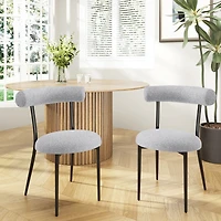 Streamdale Furniture Modern Toothpick Dining Chairs with Curved Backs (Set of 2)