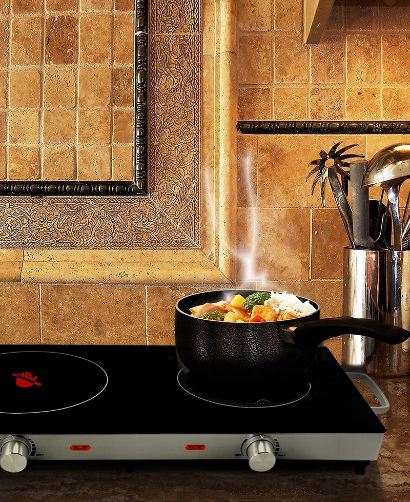 MegaChef 1700 Watts Ceramic Infrared Double Electric Cooktop