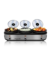 MegaChef Triple 2.5 Quart Slow Cooker and Buffet Server